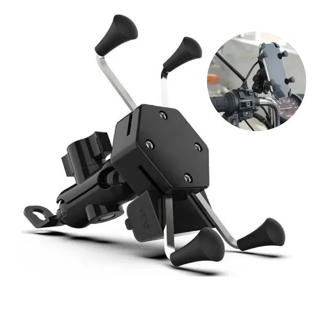 Suporte De Celular Para Moto Garra com Carregador Usb - Foto 2