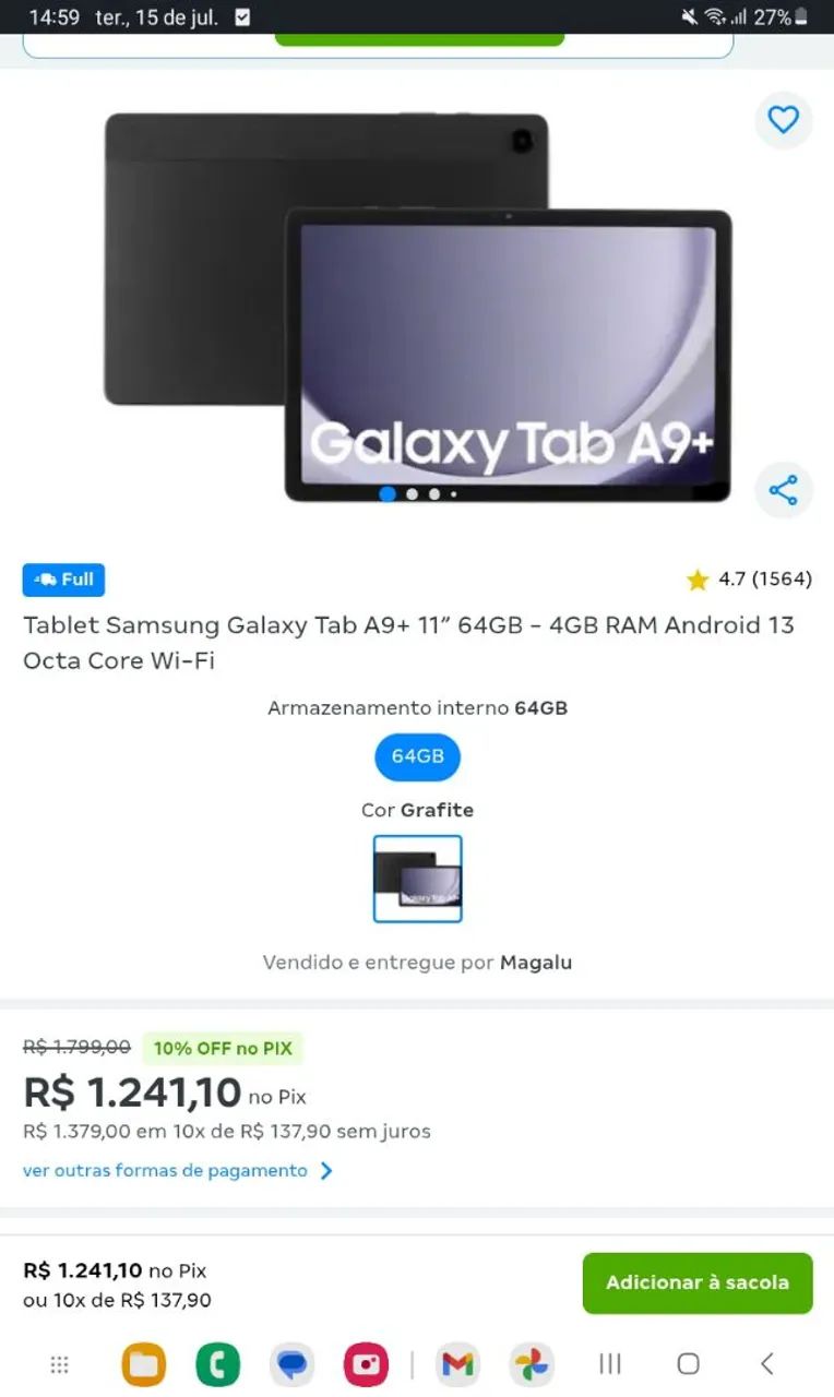 Tablet Samsung Galaxy Tab A9 8,7' 64GB 4GB completo  - Foto 6