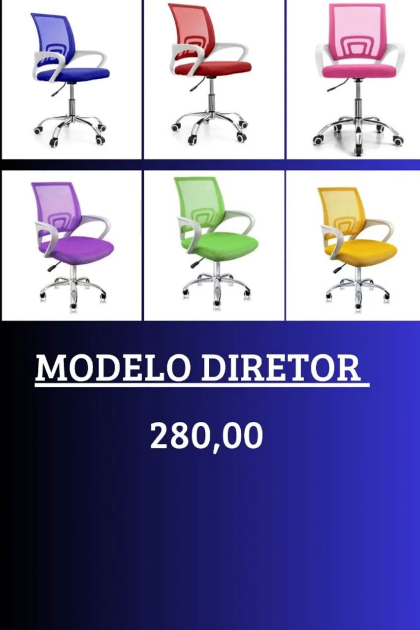 Cadeiras de Escritório com Rodinhas e Design Moderno - Foto 3