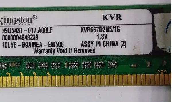 Kingston RAM Memory KVR667D2N5/1G 667MHz63824110950401124