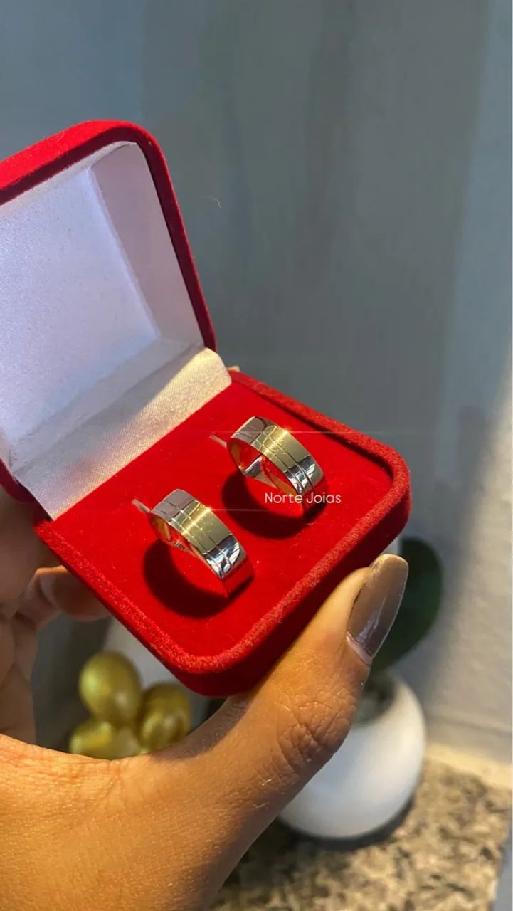 100% Moeda Antiga, Alianças de Compromisso, Casamento - Foto 2