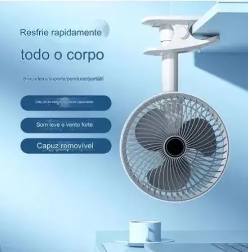 Ventilador Portátil Com Clipe 3 Velocidades Multifuncional - Foto 3