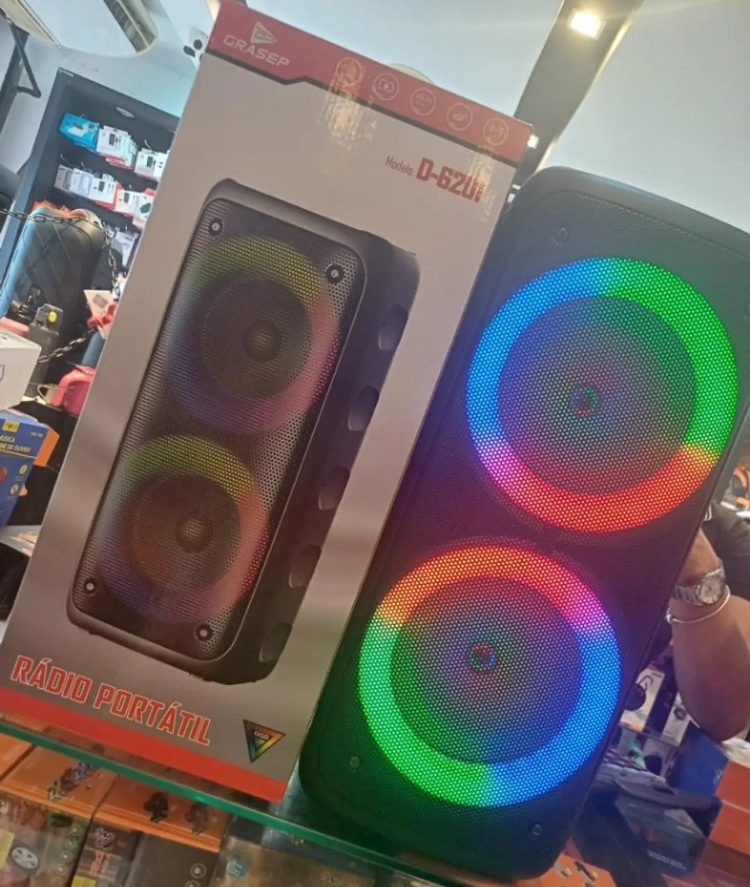 Caixa de Som Led via Bluetooth