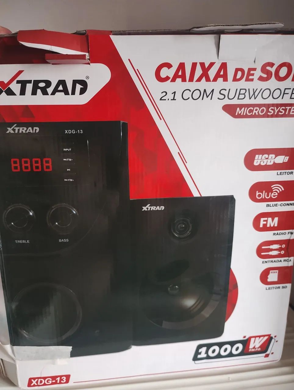 Caixa de Som Xtrad XDG-13 2.1 com Subwoofer