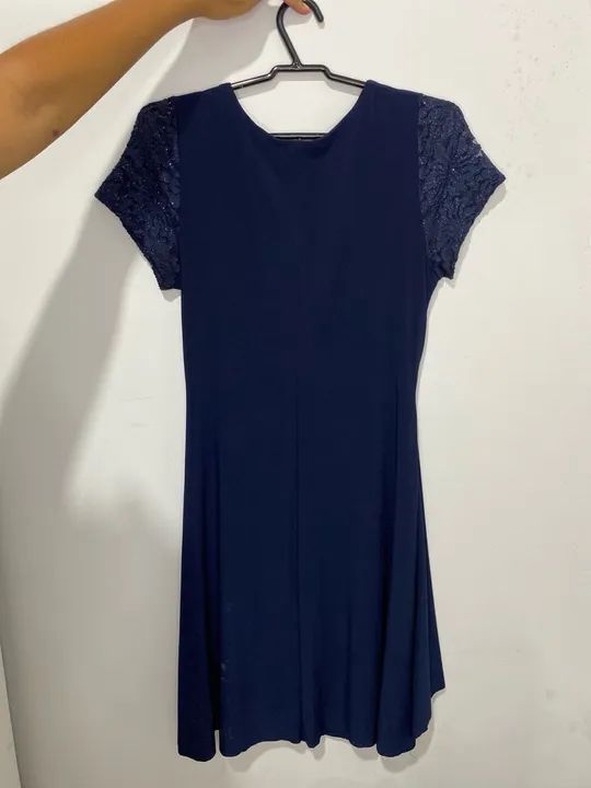 Vestido azul de renda - Foto 4