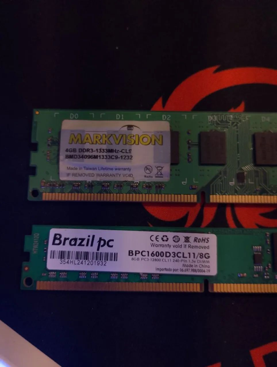 12G DDR3 RAM memory64385501560323121