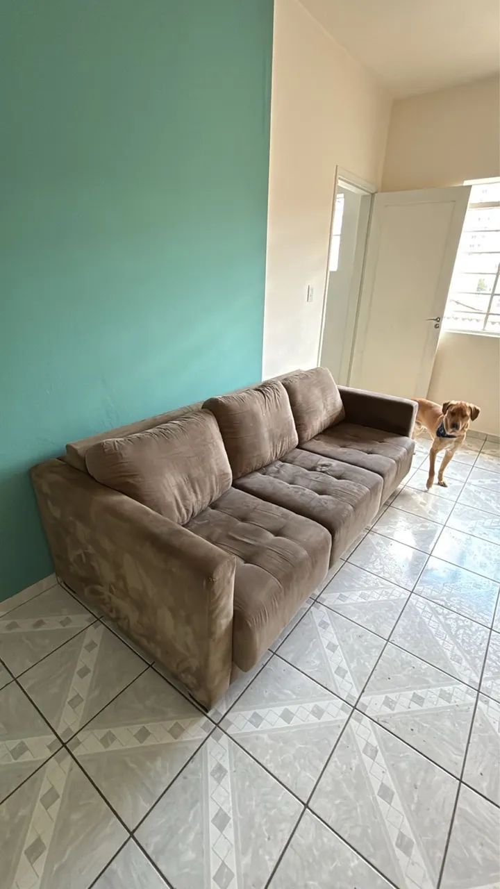 Sofá retrátil marrom 3 lugares  - Foto 3