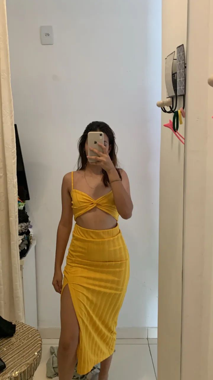 Conjunto tricô amarelo  - Foto 2