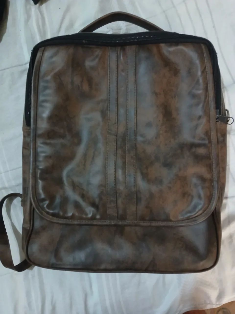 Mochila de couro Marron