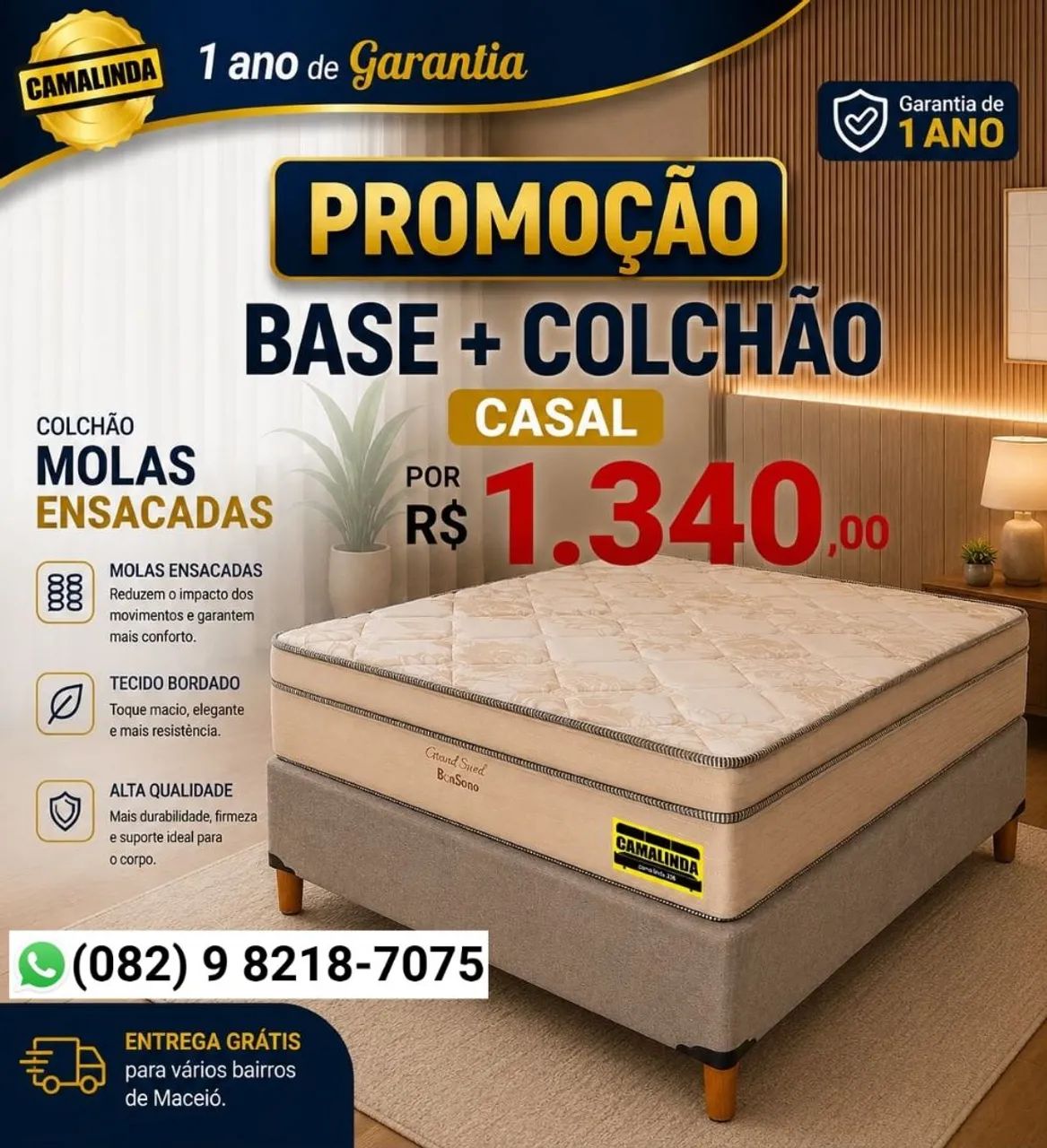 Cama Box Entrega Grátis Para Maceió . - Foto 4