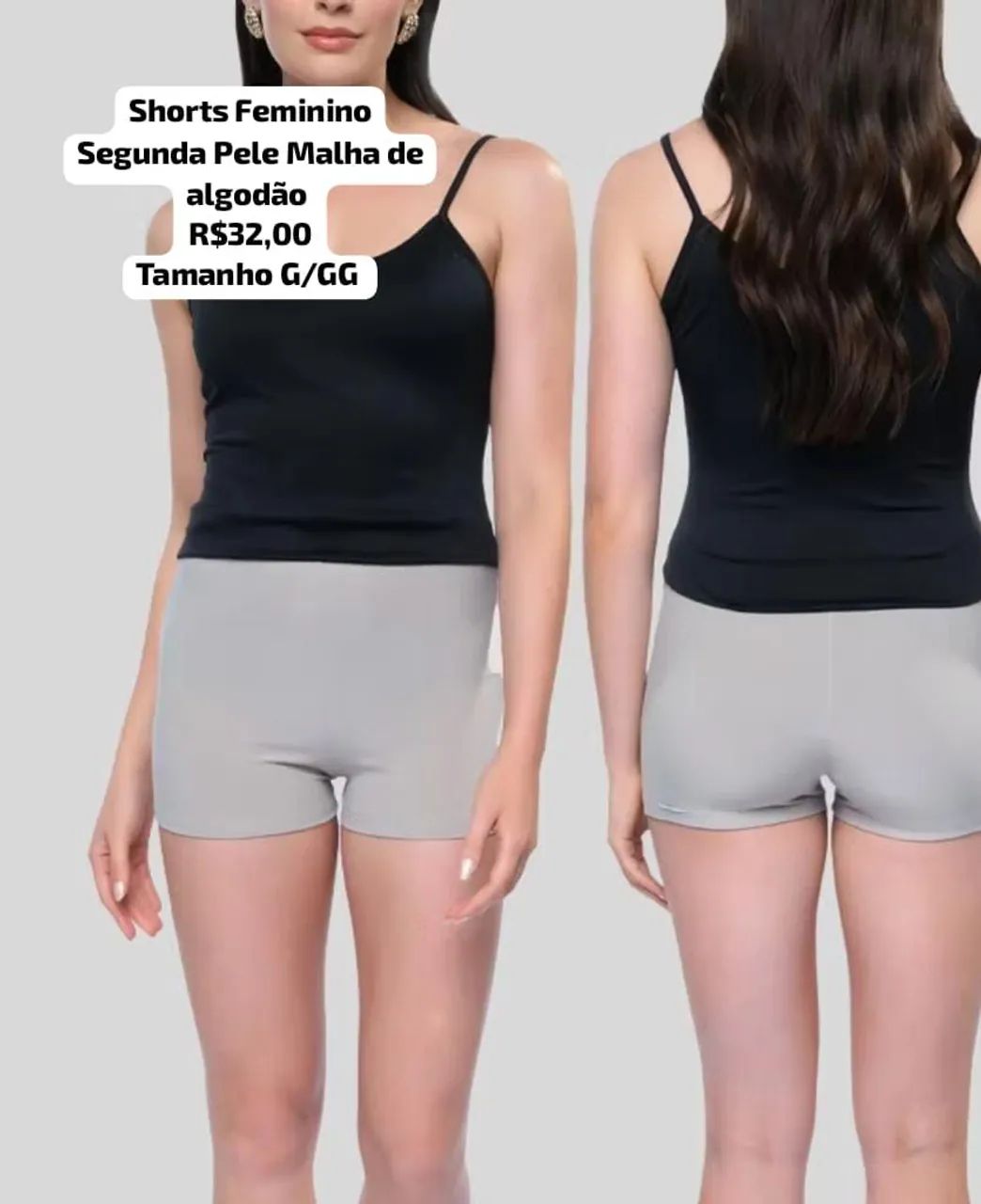 Shorts Feminino Segunda Pele Malha Liso  - Foto 3