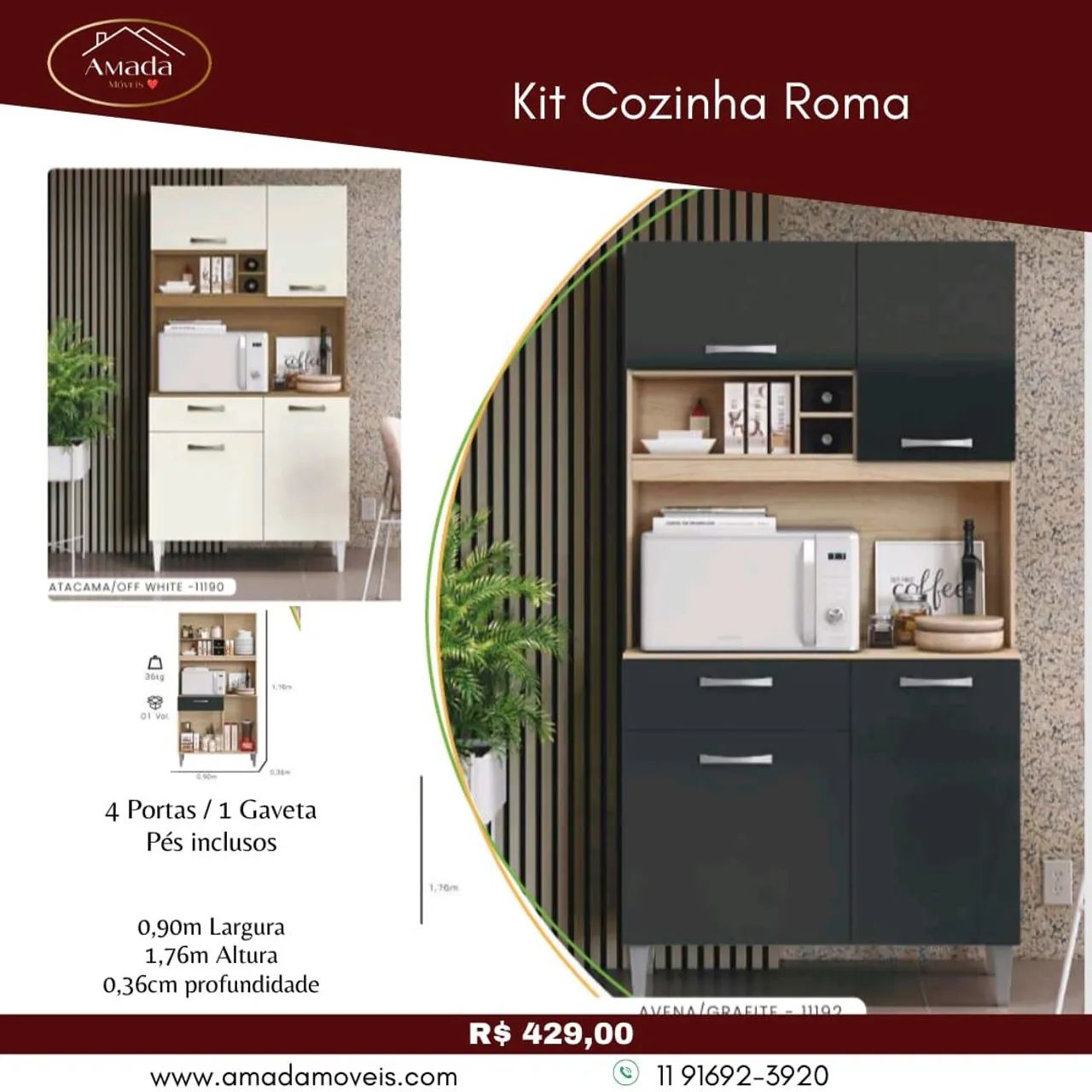 Kit cozinha Roma - à pronta entrega 