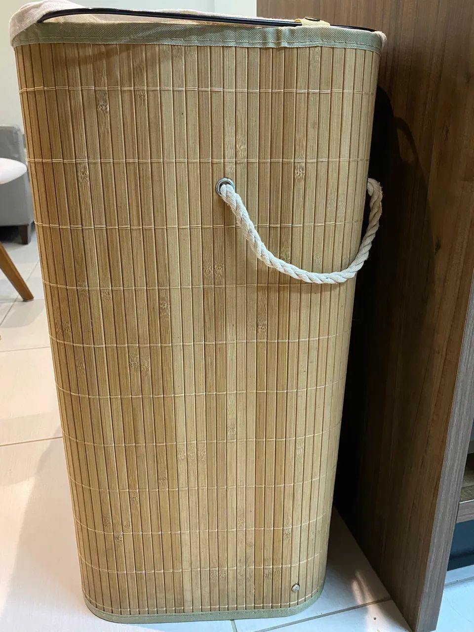 Cesto de roupa em bambu - Foto 2