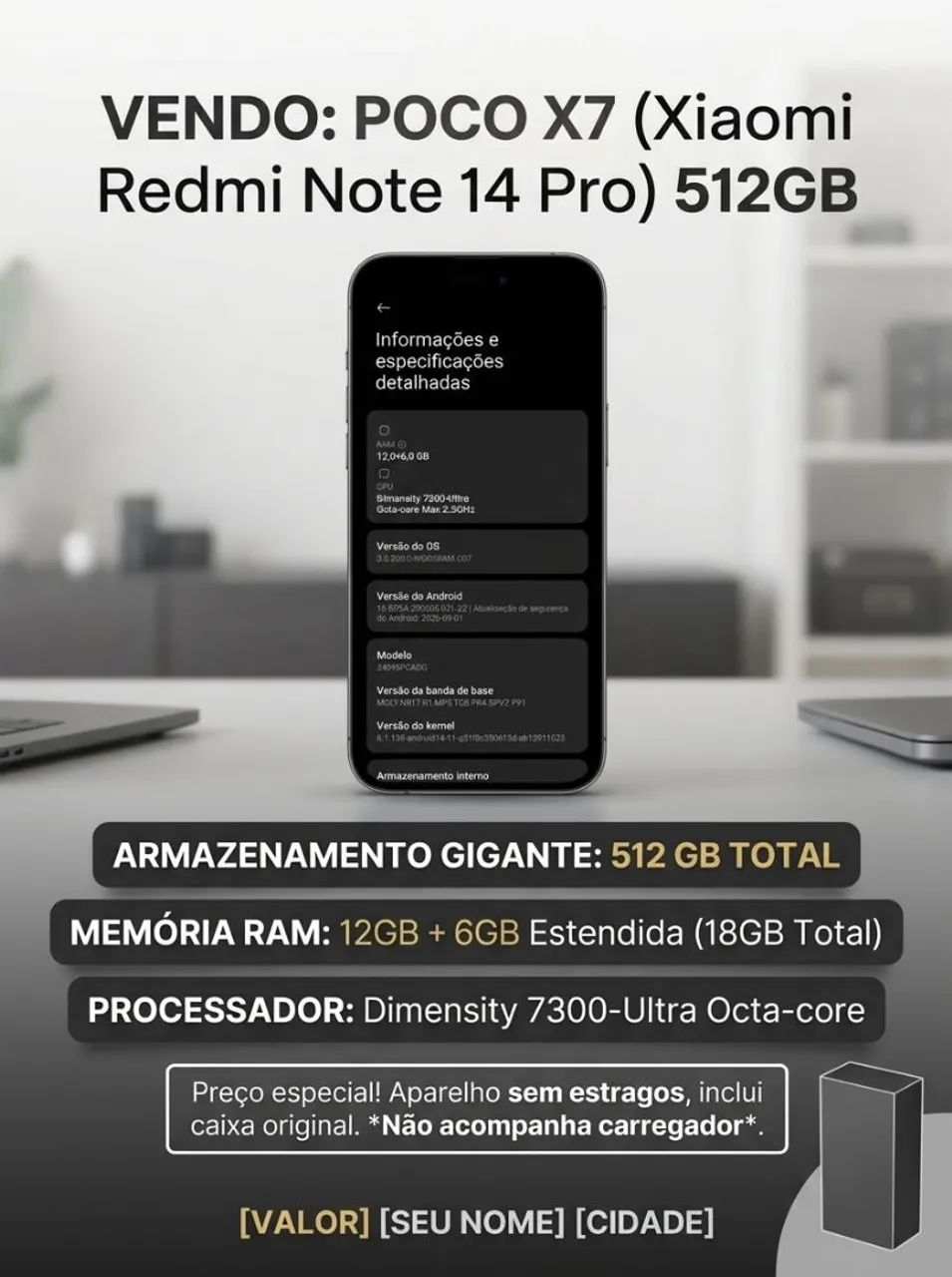 Poço x7-5G / 1 ano de uso 