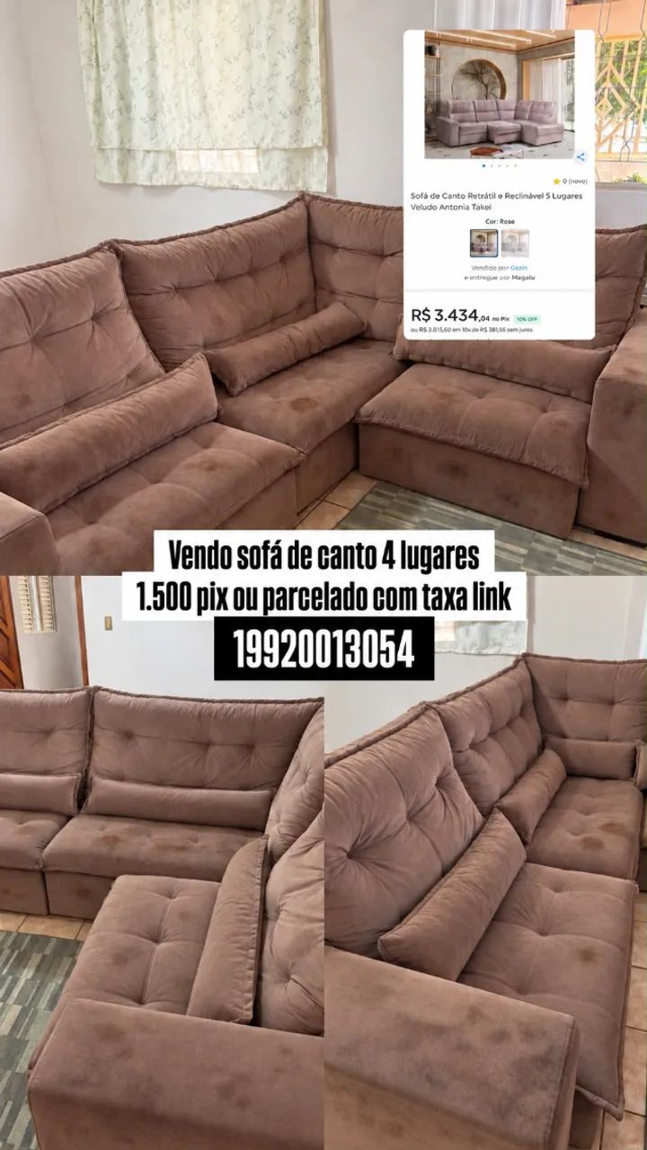 SOFÁ 5 LUGARES 3,40 x 2,00 ENTREGO HIGIENIZADO
