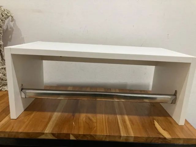 Cabide/Prateleira de Parede-MDF-Branco