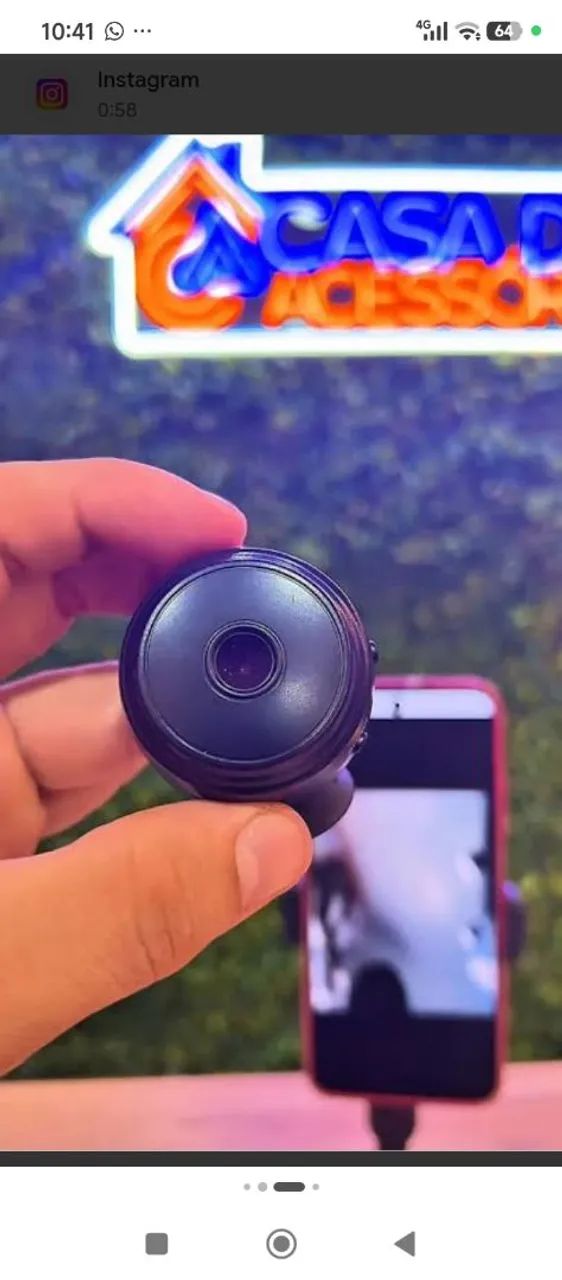 Mini câmera de segurança fixa espiã 