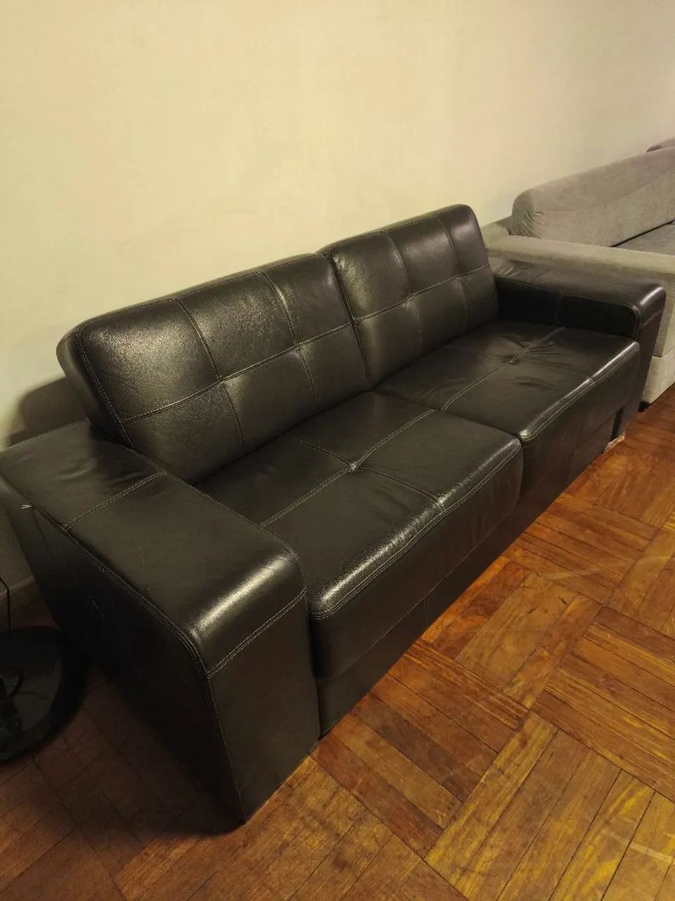 Sofá de Couro Preto - Foto 3