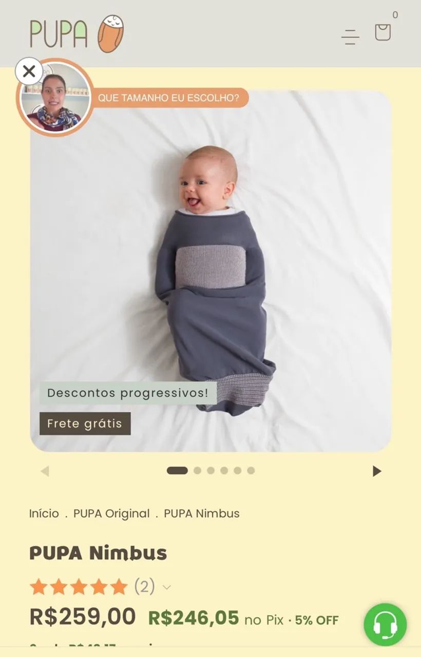 PUPA é a evolução do swaddle, ou charutinho
