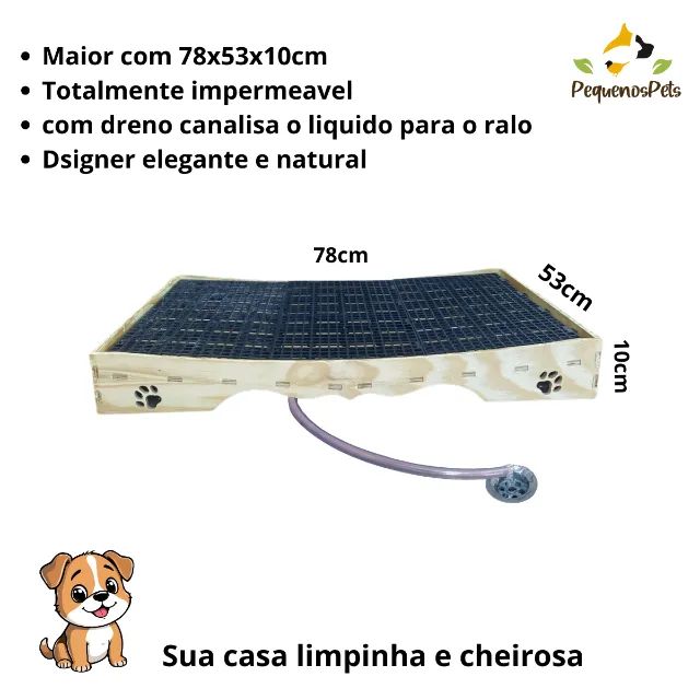 Tapete banheiro sanitário higiênico para cães - banheiro inteligente com mangueira e dreno - Foto 2