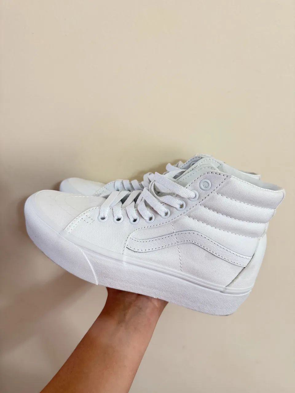 TÊNIS VANS SK8 HI PLATFORM 2.0 TRUE WHITE TRUE WHITE