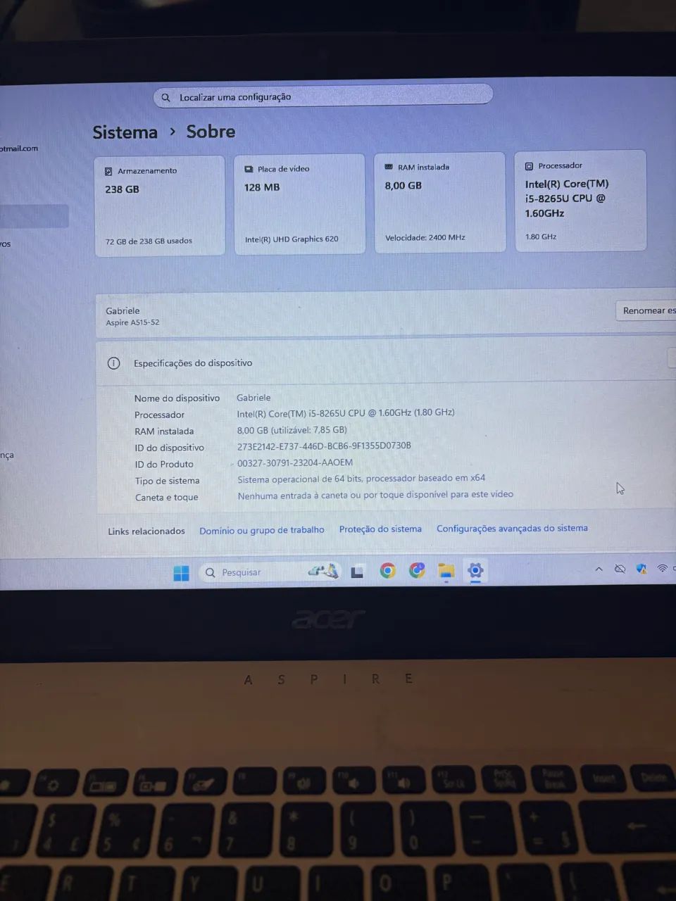 Notebook Acer i5 8 geração  - Foto 3