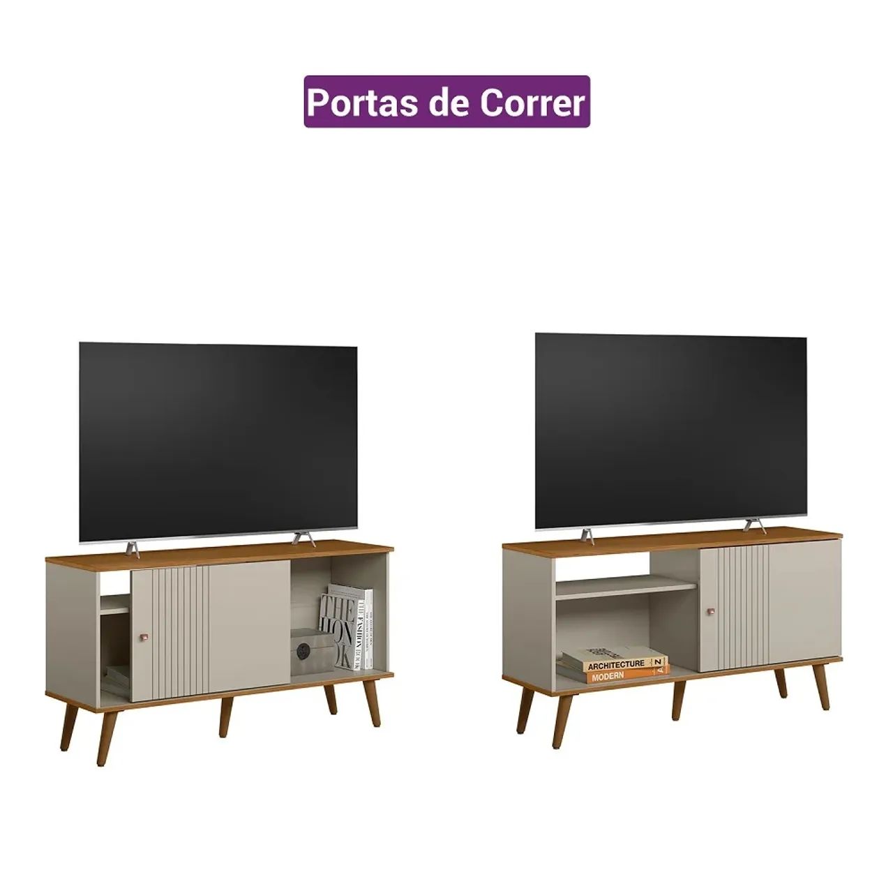 Rack Rubi Linea Brasil 120cm - Para TVs de até 50 Polegadas - Entrega Imediata; - Foto 3