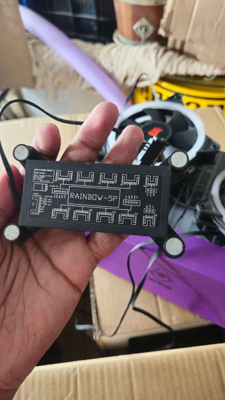 Kit com 3 fans rgb com controladora. - Foto 3
