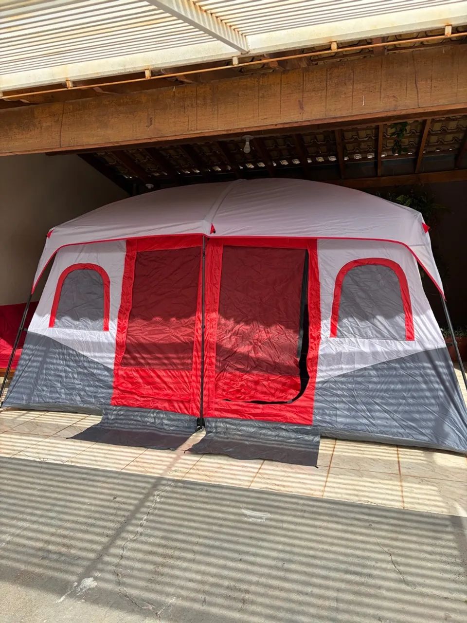 Barraca de Camping Familiar 10 Pessoas Impermeável 1000mm 430x305x205cm Joyfox - Foto 3