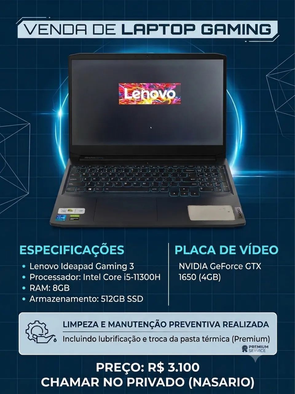 Notebook Lenovo Gaming 3