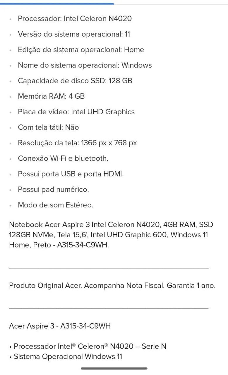 Notebook Acer Aspire 3 - Foto 5