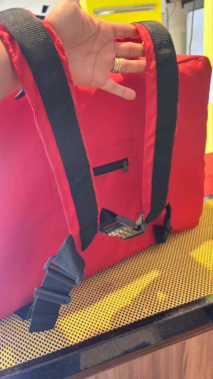Bolsa Mochila Bag Pizza Isopor Térmico 45cm/60lts - Foto 5