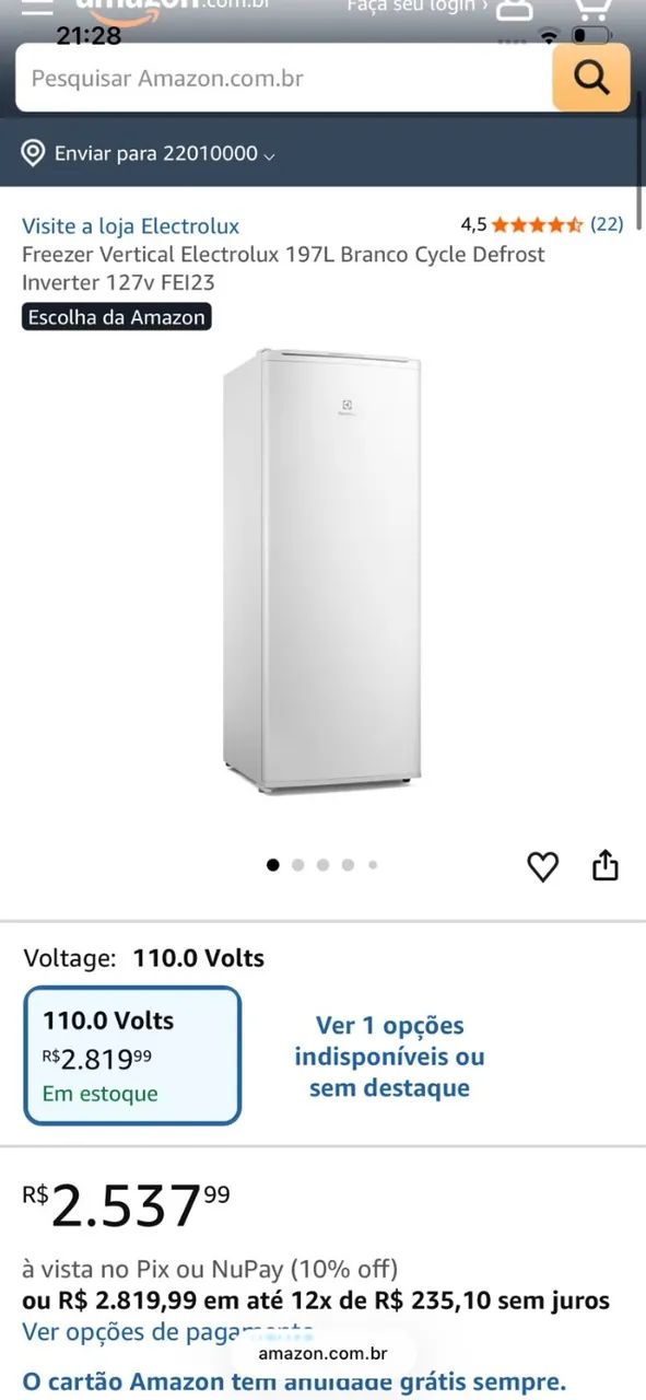 Freezer Vertical 