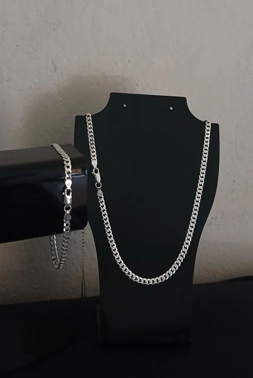 Corrente e Pulseira de Prata 