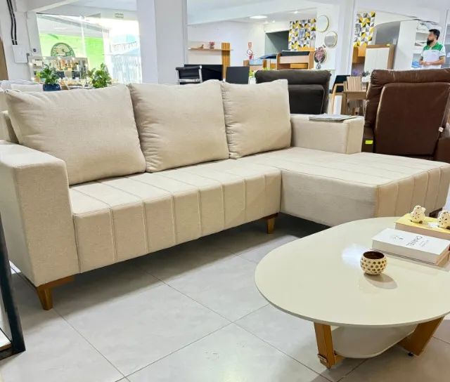 Sofá Sette 2.50 com Chaise Linho  - Foto 3