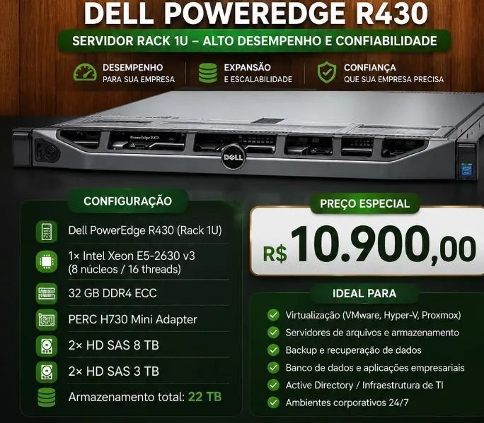 Servidor Dell Power Edge R430 pra vender mesmo 