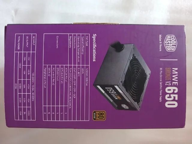 Fonte Cooler Master MWE Bronze V2 650W 80 Plus Bronze com Caixa - Foto 5