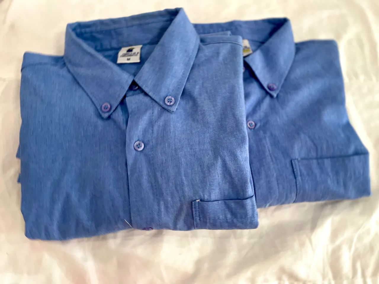 2 Camisas de Trabalho Manga Longa - Azul - Tecido Grosso - Foto 2