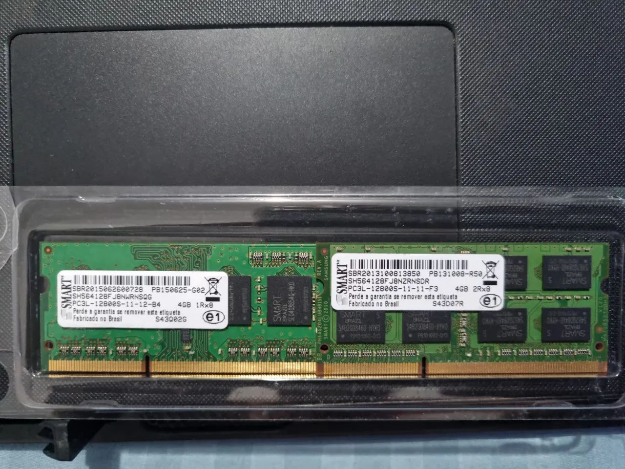 Par de memória NOTEBOOK DDR3 PC3L 2x 4gb 1200s