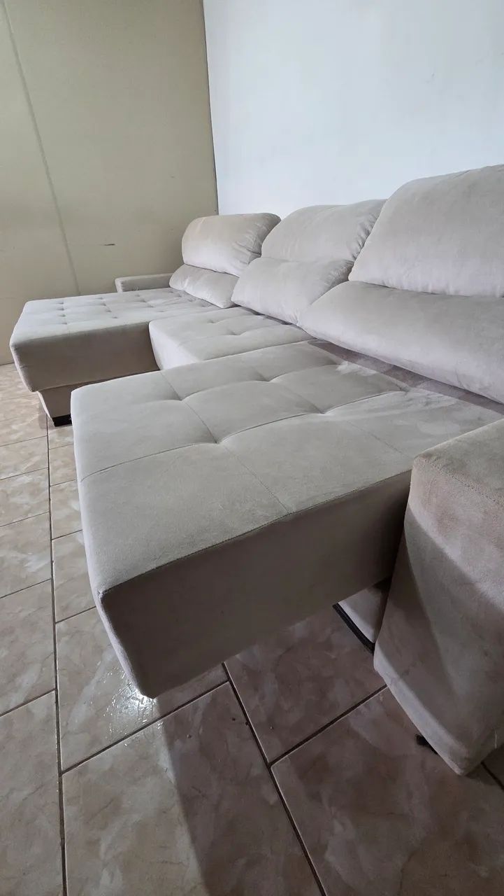  SOFÁ 3,20M RETRÁTIL E RECLINÁVEL | PÉROLA | SUPER CONFORTÁVEL - Foto 3