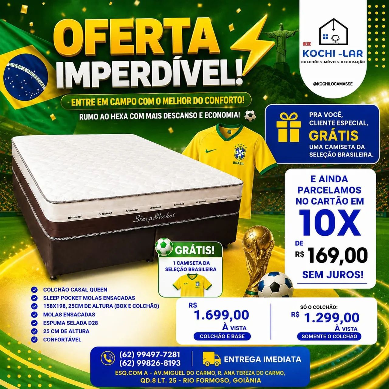 Cama queen com colchão confortável