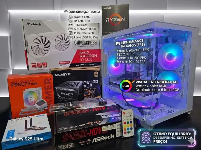 Computador Novo com RX 6600 Branca