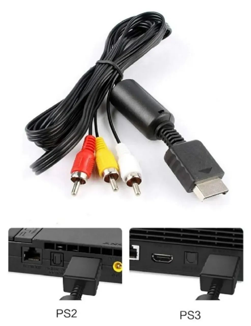  Cabo AV para PlayStation 1, 2 e 3 - Foto 4