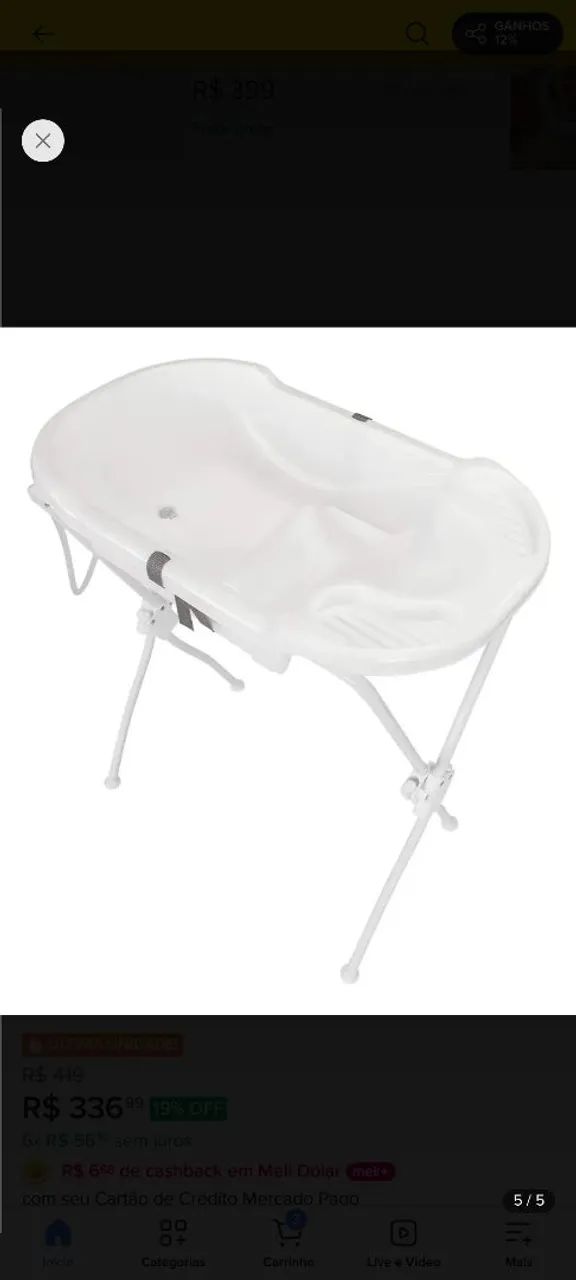 Banheira para bebê ergonômica com suporte branca - Foto 4