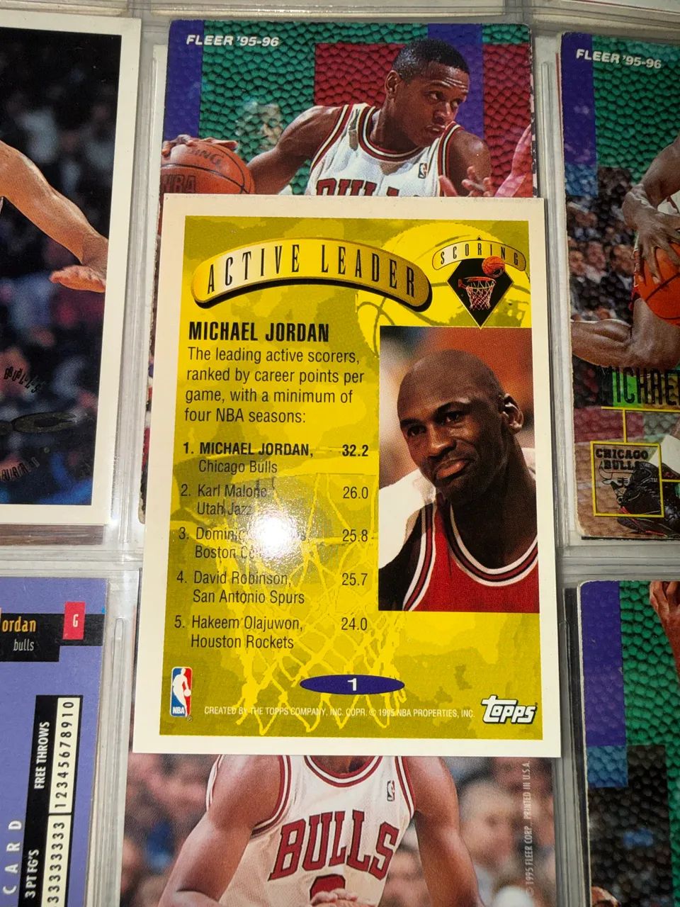 Michael Jordan Topps Active Leaders Scoring 1995 - Foto 2