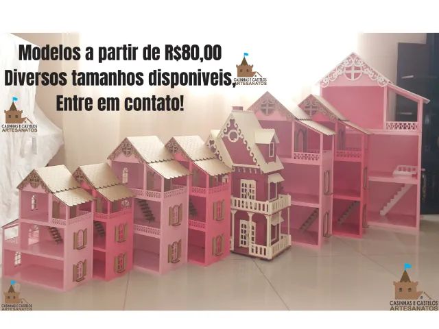 Casinha de Boneca 87 cm Montada e Pintada - Foto 5