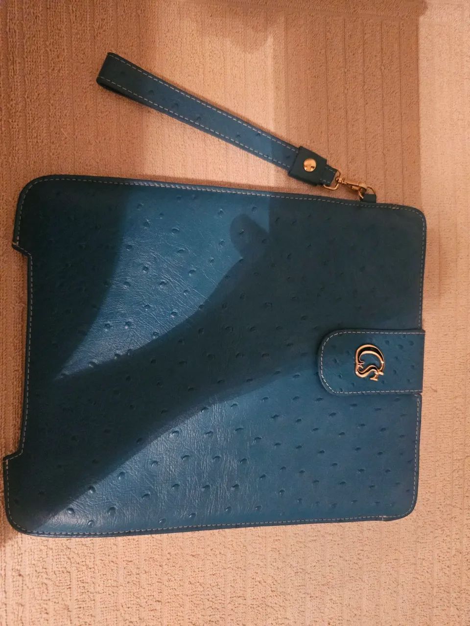 Capa Carmen Steffens couro legítimo turqueza