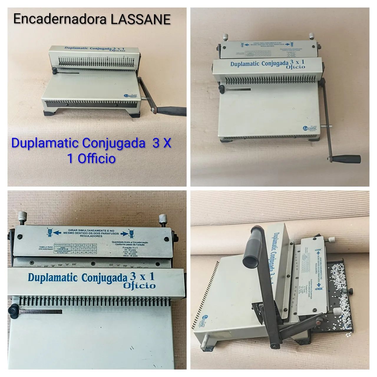 Encadernadora Manual Lassane Duplamatic 3×1 Wire-O Ofício | Pouco Uso | semi nova - Foto 4
