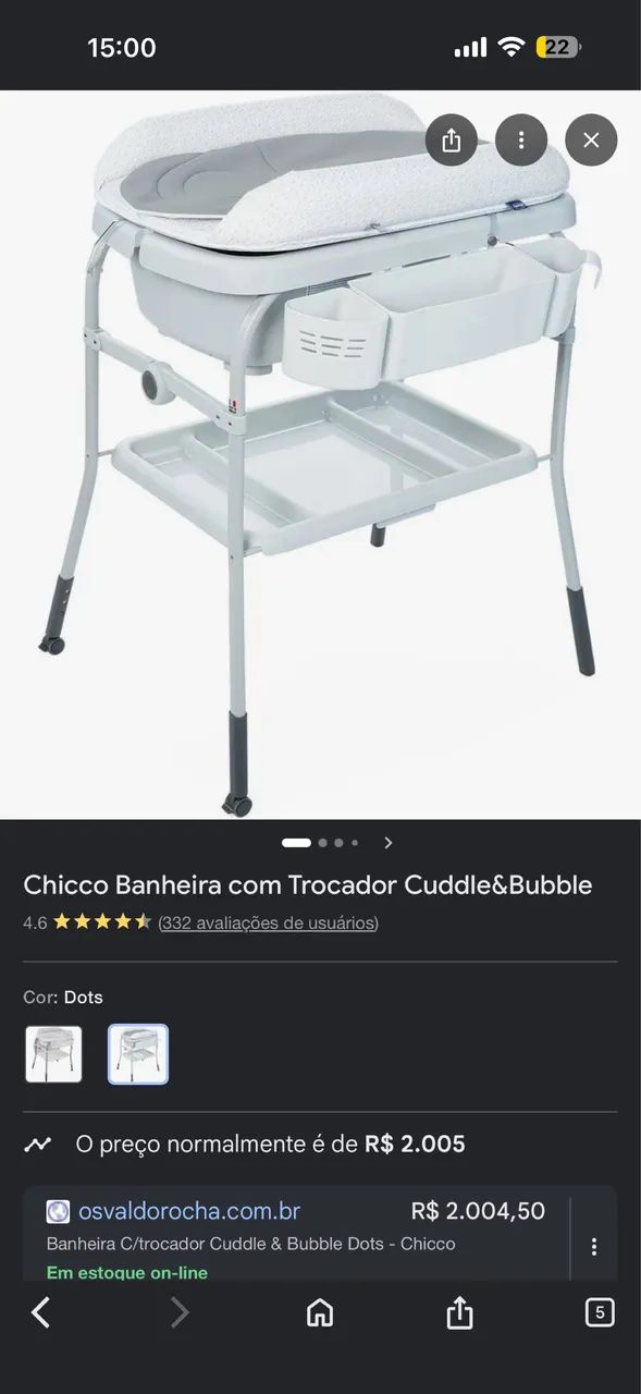 Banheira com trocador Chicco Cuddle&bubble - Foto 5