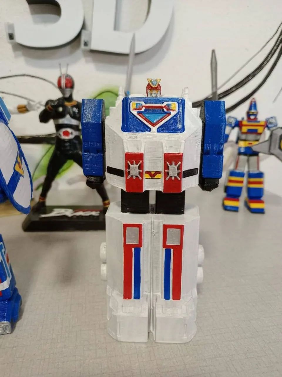Conjunto x3 Robôs dos Flashman 15cm Titan Junior,Flash King e Gran Titan.Impressão 3D - Foto 4